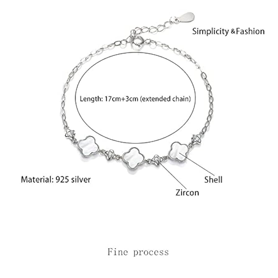 silver シェル ブレスレット クローバー 四葉 四つ葉クローバー シルバーブレスレット | iichi 日々の暮らしを
