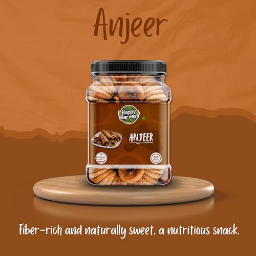 Image of HAPPY HARVEST Premium Dried Anjeer /Figs 1kg| Afghani Anjeer | Low in Fat Healthy Snack | Rich in Vitamins & Dietary Fiber | Natural Energy Booster | Ideal for Daily Snacking & Baking