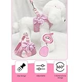 aichilra Hundegeschirr Kleine Hunde, Geschirr Katze mit Diamanten, Weiches Netzgewebe, Atmungsaktive Hundeweste mit Leine, Welpengeschirr für Kleine Hunde, Katzengeschirr, XS
