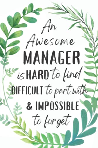 Manager Gifts: An Appreciation and Thank You Gift, Blank Notebook Journal for Manager to Write in