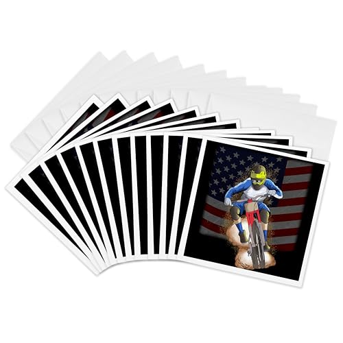 Cartes de vœux drapeau des États-Unis lot de 12 enveloppes correspondance américaine 15 cm