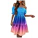 LINSINCH Femme Robe de Cocktail Une épaule Dentelle au Crochet Dos Ouvert Tuniques Mini Manches Longues Maxi Décontractée Vacance Robes (Multicolor, S)