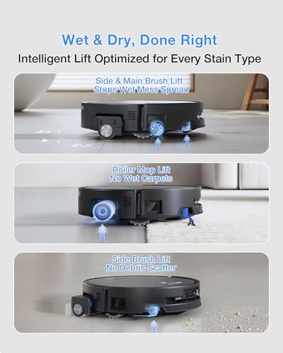 Image of ECOVACS DEEBOT T80S Omni Robot Vacuum and Mop, 24,800Pa Suction, Instant Self-Cleaning OZMO Roller Mop, Auto-Lift Mop for Carpet & Spill Protection, AI Navigation, ZeroTangle 3.0 for Pets Family