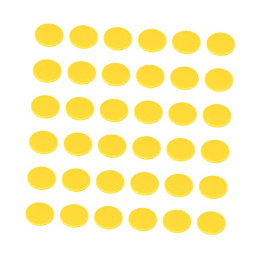 KOMBIUDA 200pcs Colorful Counting Game Chips for Learning Round Plastic Slices for Bingo for Home and School Activities Yellow