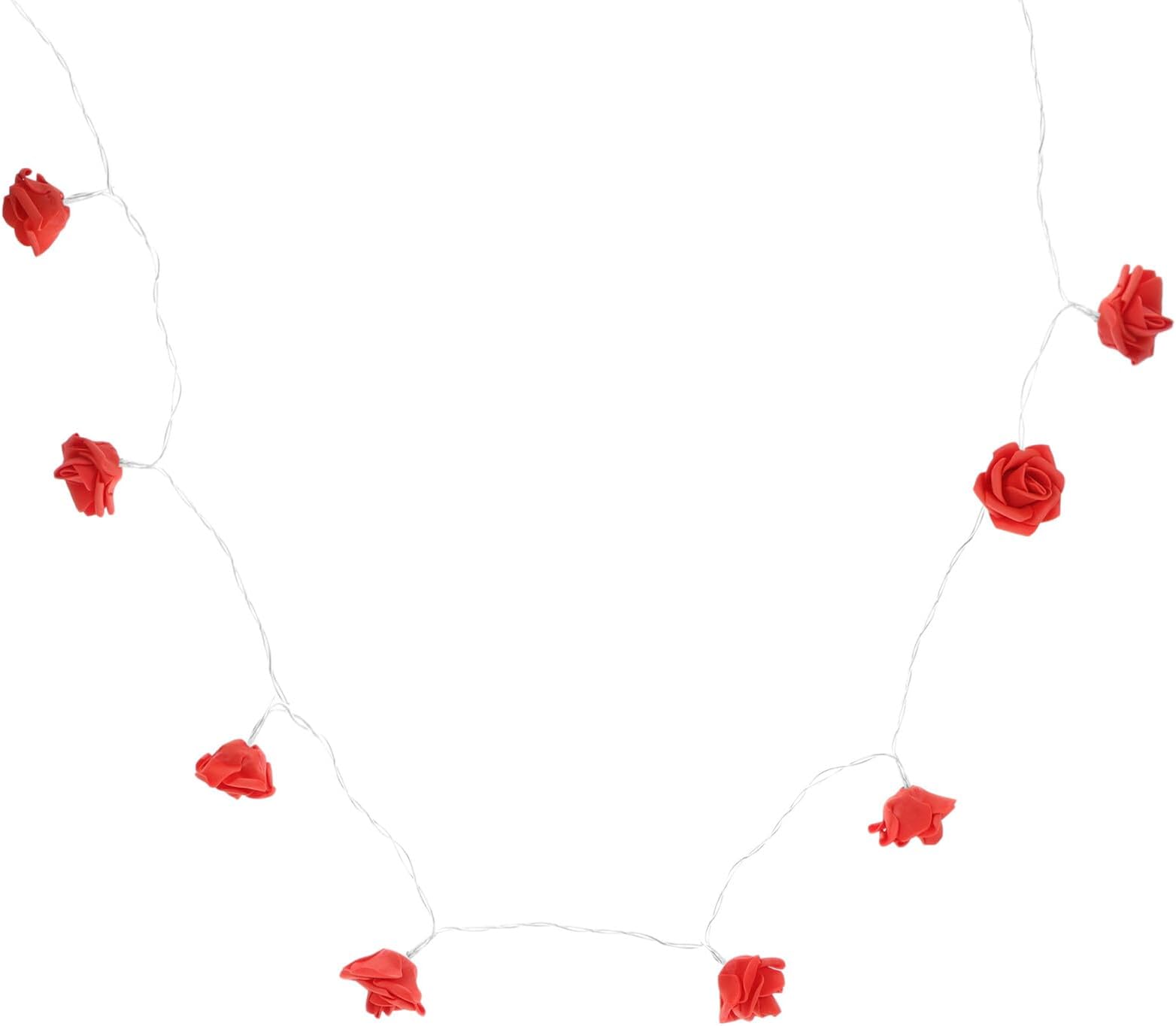 MAGICLULU PE Red Rose Flower LED String Lights, 20 LEDs Battery Operated with Flashing Box, Indoor Decorative Fairy Lights for Valentine’S Day, Wedding Romantic Photography Decor