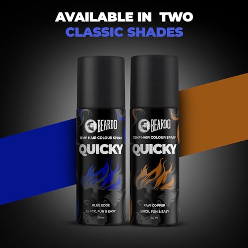 Image of Beardo Quicky Hair Color - Blue Edge, 50 ml | Temporary 1-Day 1-Wash | DIY Instant Hair Color Makeup for Men | No Bleach | No Ammonia | No Damage