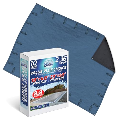 Winter pool cover for 18x40 in-ground rectangular pool