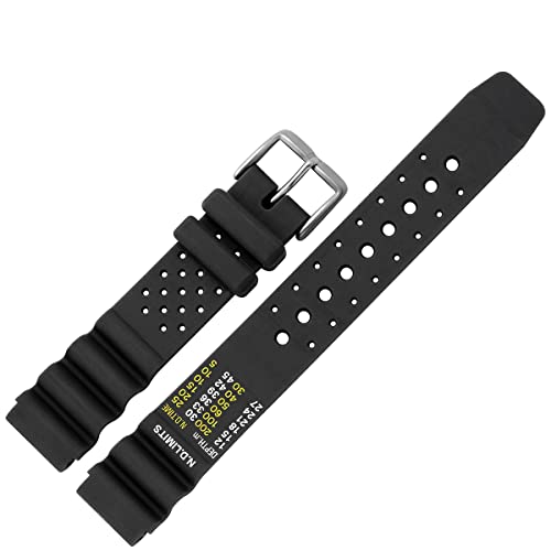 MARBURGER Uhrenarmband 20mm Kunststoff Schwarz XL - Werkzeug Montage Set 9672010000120