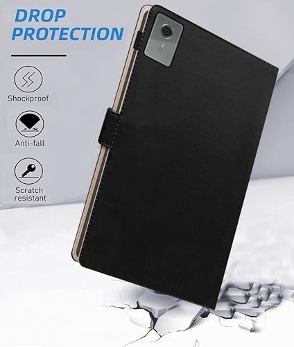 Image of TGK Flip Cover for Lenovo Idea Tab Plus 12.1 inch Tablet Case TB361FU TB361ZU with Stylus Holder (Black)