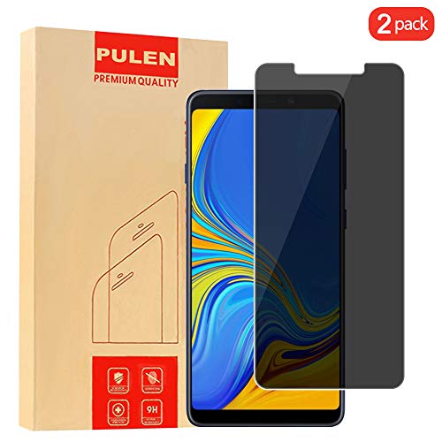 [2-Pack] PULEN Screen Protector for Samsung Galaxy A9 2018, Self-Adhesive Anti-spy Scratch Resistance Anti-Fingerprints No-Bubble Privacy Tempered Glass Protector Film for Galaxy A9 2018