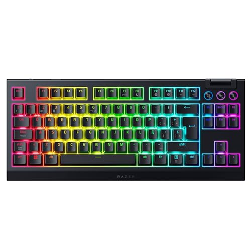 Razer BlackWidow V4 Tenkeyless HyperSpeed (Orange Tactile Switch) - Teclado Gaming inalámbrico con tecnología “Hot Swap” - Bluetooth & HyperSpeed 1000Hz - Snap Tap - QWERTY ES-Diseño | Negro