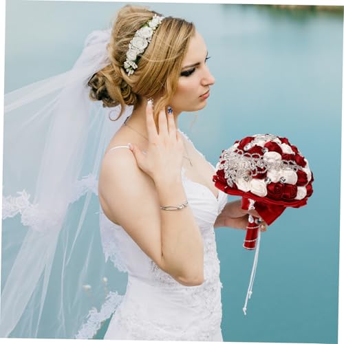 Bouquet de fleurs de soie avec strass pour cortège