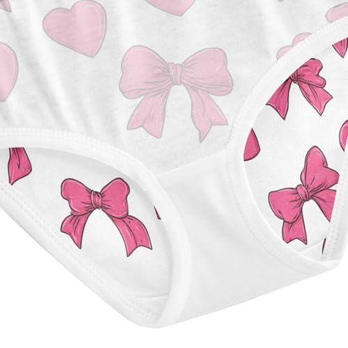 Wusikd Pink Bows Hearts Cute Girls' Underwear Cotton Girls Briefs Soft Toddler Underwear 2T 5