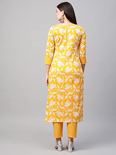 Image of ANNI DESIGNER Women Cotton Printed Kurta with Pant