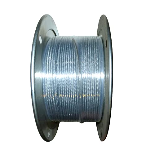 3/32-1/8 x 500' Vinyl Coated Galvanized Aircraft Cable 7X7 Reel Control Wire Rope