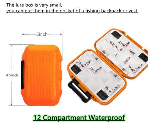 2 caixas pequenas e rígidas para equipamentos de pesca, ganchos portáteis, iscas, caixas de armazena