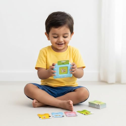 Image of Talking, Rechargeable, Electronic Flash Cards Learning Toy, 110+ Interactive Double Sided Montessori Cards for 2-5 Year Old Boys, Educational Toy for 3 Year Old, Birthday Gift for Kids