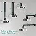WALI Projector Ceiling or Wall Mount, Universal Height Adjustable Mount Holder with Extension Pole for LCD/DLP Projectors, Hold up to 44lbs (PM-003-B), Black