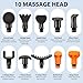 TOLOCO Massage Gun Deep Tissue, Percussion Massage Gun with 10 Replacement Heads, Super Quiet Portable Electric Massager for Athletes, Relax, Black