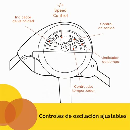Miniatura 3 de Bright Starts, Columpio Automático Portátil De 6 Velocidades Con Velocidad Adaptable, Taggies, Música, Barra De Juguetes Extraíble, 0-9 Meses 6-20 Lbs Whimsical Wild