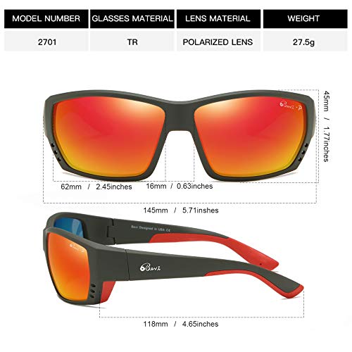 Image of Bevi Polarized Sports Sunglasses Ultralight TR90 Frame Glasses Flexible and Durable for Men Women Sun Glasses