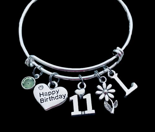 11th Birthday Charm Bracelet – Tween Girl Jewelry Gift – Silver-Tone Expandable Bangle with Charms – Birthday Keepsake for Daughter, Granddaughter, or Friend2