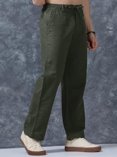 Image of Vogaan Men's Cotton Blend Casual Trousers Pants | Stylish Comfortable Trousers for Office Work and Outings