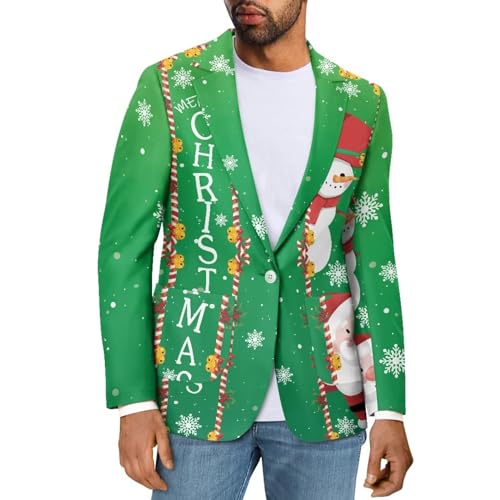 Suhoaziia Herren Casual Blazer Business One Button Revers Männer...