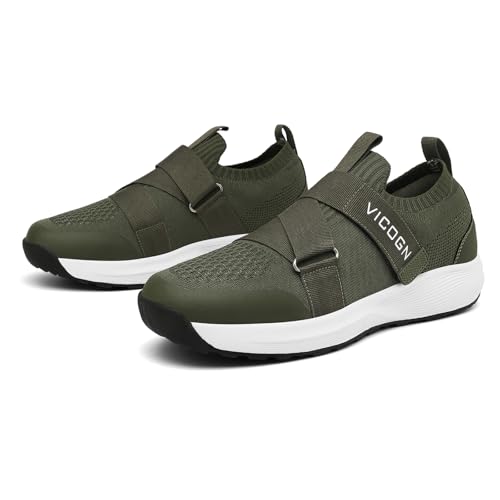 Vicogn Mens Womens Indoor Cycling Shoes Compatible with SPD System Pedal, Outdoor Walkable Bike Shoes with SPD Cleats Included (Green,US 10) 44