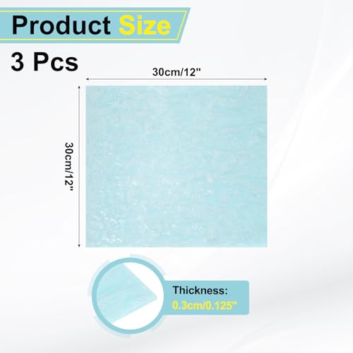 Image of MECCANIXITY 3 Pcs Glitter Pearl Acrylic Sheet,12 inch x 12 inch x 1 /8 inch Pearlescent Cast Pmma Plastic Sheets Extruded Translucent Blanks for DIY Art Crafting Laser Cutting & Engraving,Light Blue
