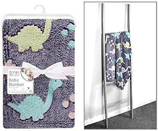 First Steps Blue Baby Blanket 75X100CM Dinosaur Design
