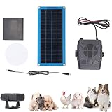 30W Solar Heater for Chicken Coop, Portable Car Sola r Powered Heater, Solar Panel Heaters with Overheating Protection for Greenhouse, Pet House, Animal Shelter, Warm Wind Gear