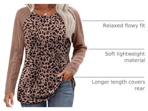 Image of OFEEFAN Long Sleeve Shirts for Womens Fall Fashion 2026 Crewneck Oversized Sweatshirt Tunic Tops to Wear with Leggings