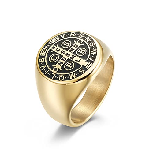 WZPKJH Anelli da Uomo, Anello di medaglia dell'esorcismo di Santo