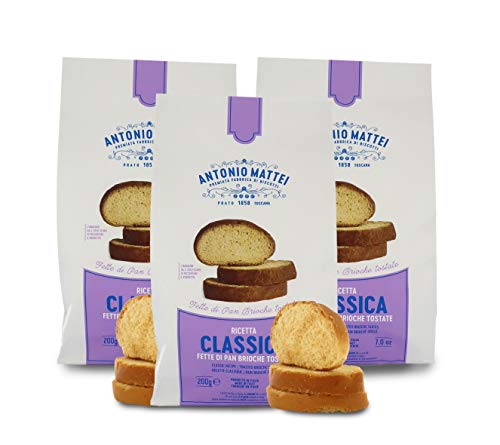 Biscotti della Salute, Fette di Pan Brioche Tostate, Ricetta Classica, Sacchetto 200g (Confezione da 3 Pezzi)