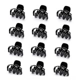 Cobahom 12 Pack Small Hair Claw Clips 1.2 Inch Plastic Hair Clips for Thin Hair No-Slip Mini Hair Cl