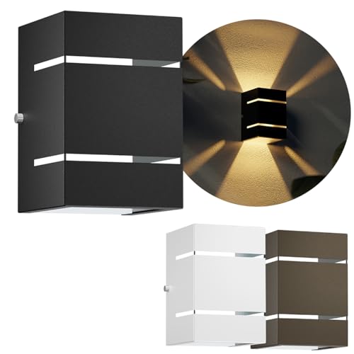 Arandela Externa Luminária Parede Muro 2 Frisos MF115 (Preto)