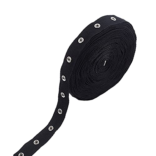 GORGECRAFT 10 Yards Druckknopfband Trim Nähen Druckknöpfe Knöpfe Reißverschluss Ersatz Mit Metallknöpfen Zum Nähen DIY, Schwarz