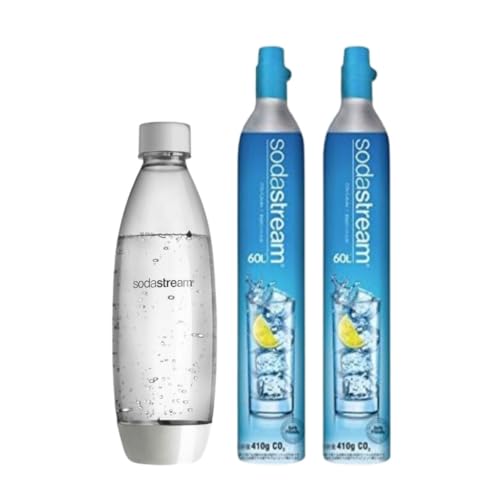 ［公式］ソーダストリーム ガスシリンダー 60L 2本セット(新規購入用) 食洗器対応1Lボトル（ホワイト）付きの商品画像（Amazon）