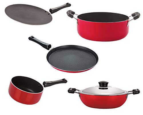 NIRLON Kitchen Non Stick Cookware Combo Set of 5 Pieces (2.6mm_CT11_DKD(B)_SP(M)_Cass22_FT12)