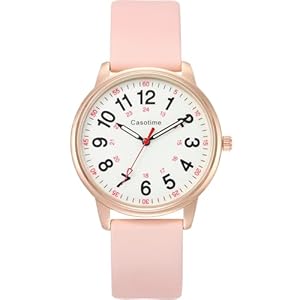 30M Waterproof Nurse Watch – Luminous Easy Read Dial, Second Hand & 24H Military Time, Durable Silicone Band for Nurses, Medical Professionals, Students – Men and Women