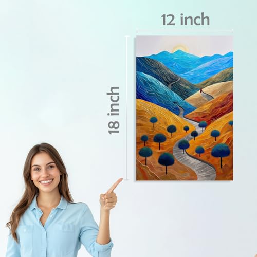 Image of SiddArtify Textured Landscape Art Prints Set - Vibrant Autumnal Colors - 300GSM Board - 12x18 Inch - Pack of 6 Wall Room Decoration art Poster Prints