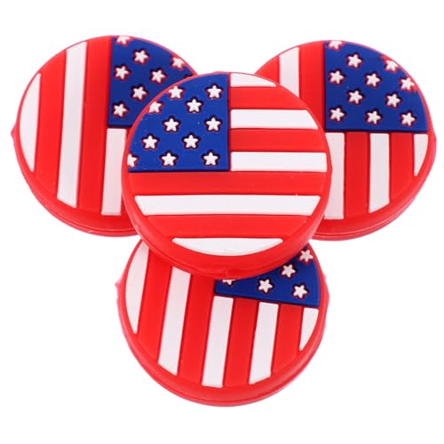 KESYOO 4Pcs US Flag Tennis Racket Vibration Dampeners Silicone Absorbers for Improved Control and Comfort Racquets for Players and Matches