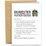 RYYike Funny Boss's Day Card for Him Her, Dumpster Fire Putter-Outer Definition Card for Boss Leader Mentor Coworker, Birthday Cards from Group Team, Bosses Leaving Cards Gifts