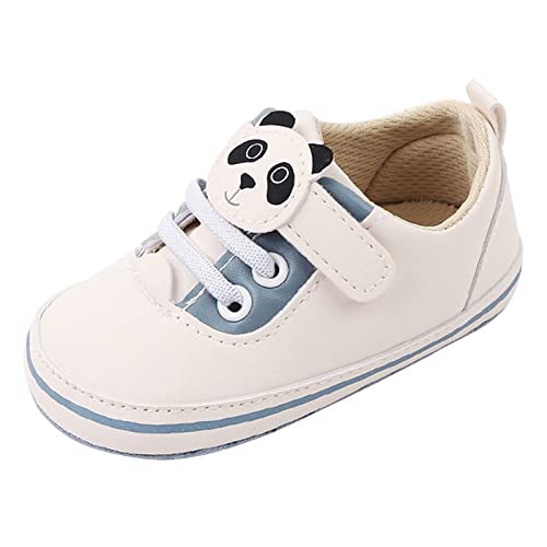 Baby Sock Shoes Baby Walking Shoes Infant Toddler Shoes Soft Sole Cartoon Panda Lace Up Casual Shoes (Blue, 5 Infant)