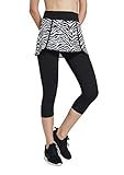 Westkun Falda Pantalón con Polainas Falda de Deportes para Mujer Capris Golf Tennis(Cebra Raya,XL)