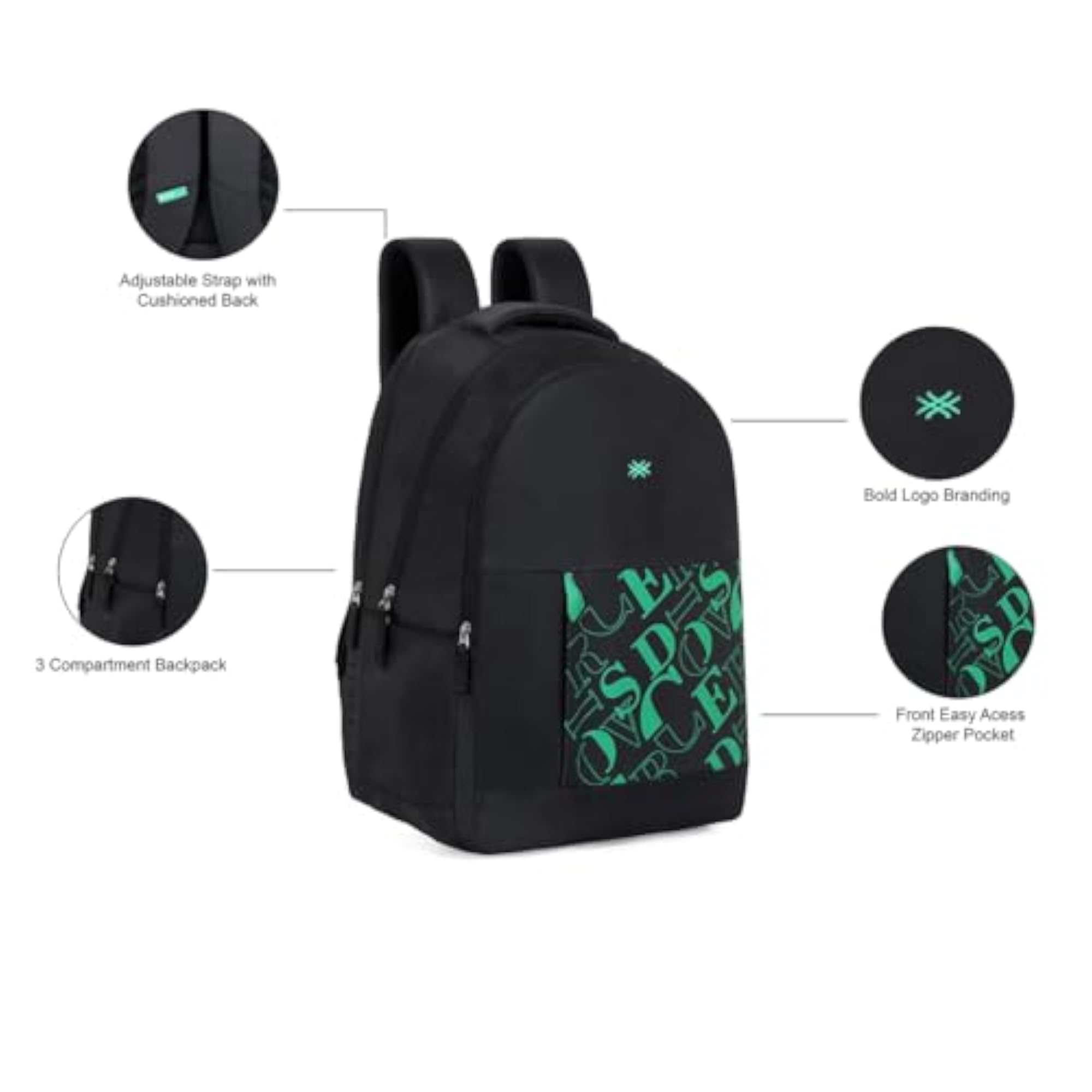 Ballad 21L Polyester Casual 2 Compartment Backpack for Unisex