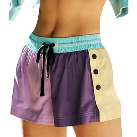 UAURORAO Women's Colourblock Athletic Shorts Cover