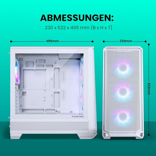 Phanteks Eclipse G400A Mid-Tower PC Case – DRGB, Tempered Glass Panel, High Airflow Design, Tool-Free Installation, Matte White - Image 2