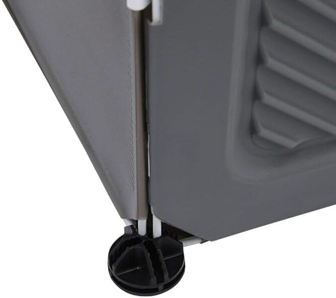 Image of Sunderlook Shoe Rack Plastic for Home- Slipper Stand, Professional Shoe Stand, Chappal Stand, Multipurpose Foldable Standing Comfort Runner Shoe Rack with Door (Grey, 9 Shelf 3 Door)